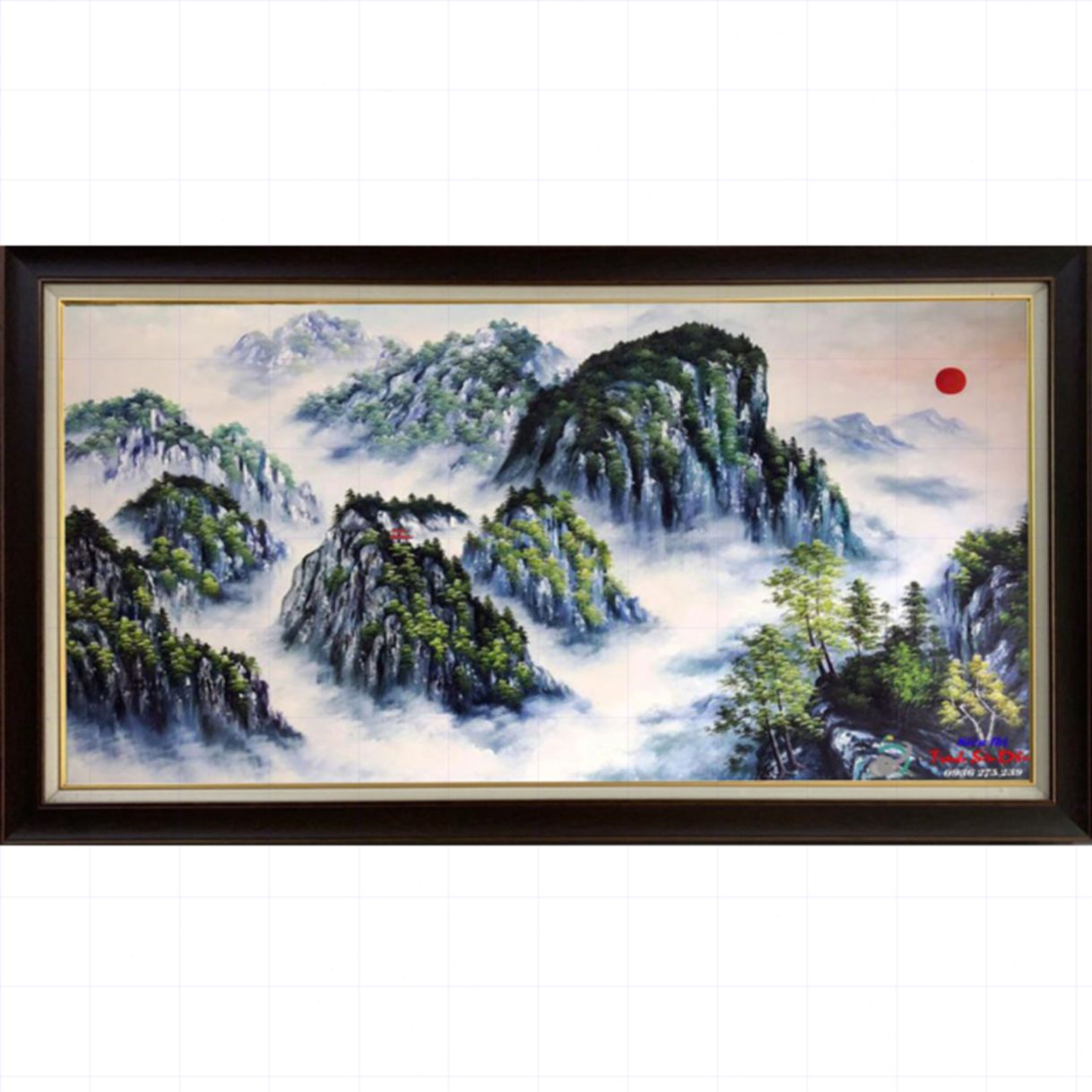 Tranh Sơn Dầu Thiên Sơn Vải Canvas 150x80cm Họa Sĩ Minh Hưng 