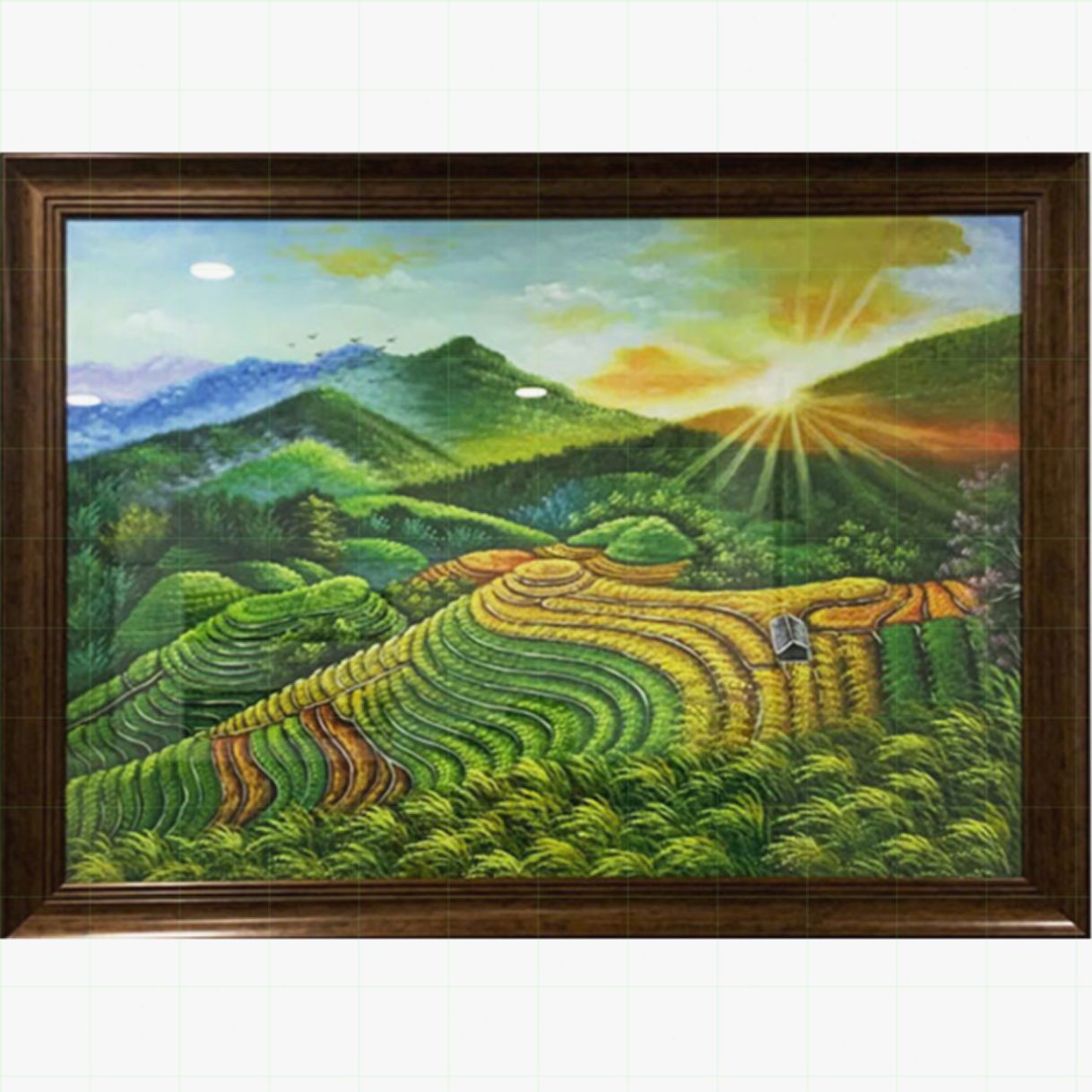 Tranh Sơn Dầu Ruộng Bậc Thang Vùng Cao Đẹp Tinh Tế 