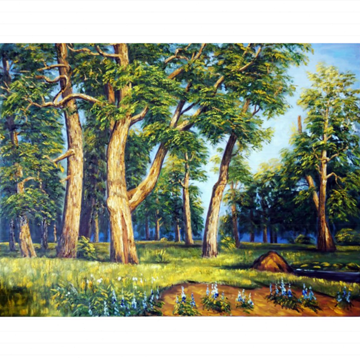 Tranh Sơn Dầu Rừng Nam Phi 100% Tay Nghệ Sĩ Vải Canvas Nhập Khẩu 