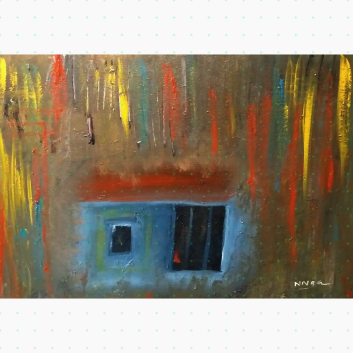 Tranh Phố Cổ Nhà Cũ Hà Nội Sơn Dầu 80x65cm Sắc Nét 