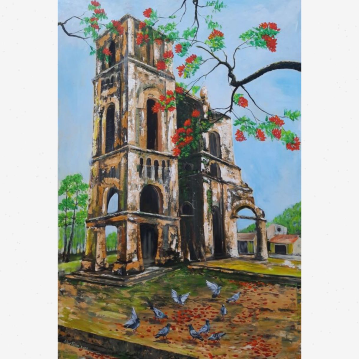Tranh Phong Cảnh Bình Yên Trở Lại Acrylic 125x85cm 