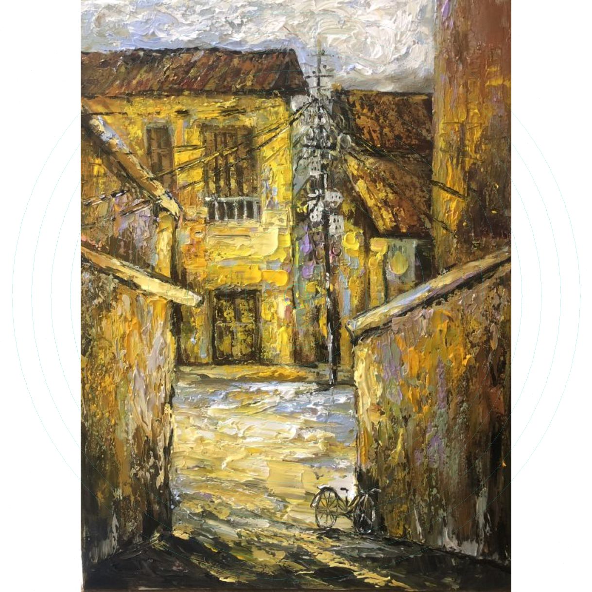 Tranh Phong Cảnh Ngõ Vắng Acrylic Sơn Dầu 60x80cm 2023 