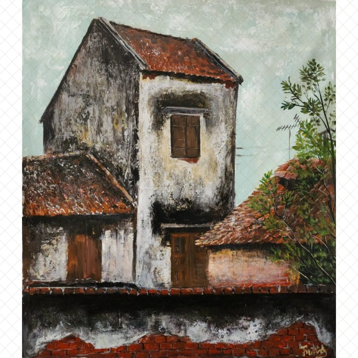 Tranh Phong Cảnh Màu Thời Gian Acrylic 55x62cm Sáng Tác 2024 