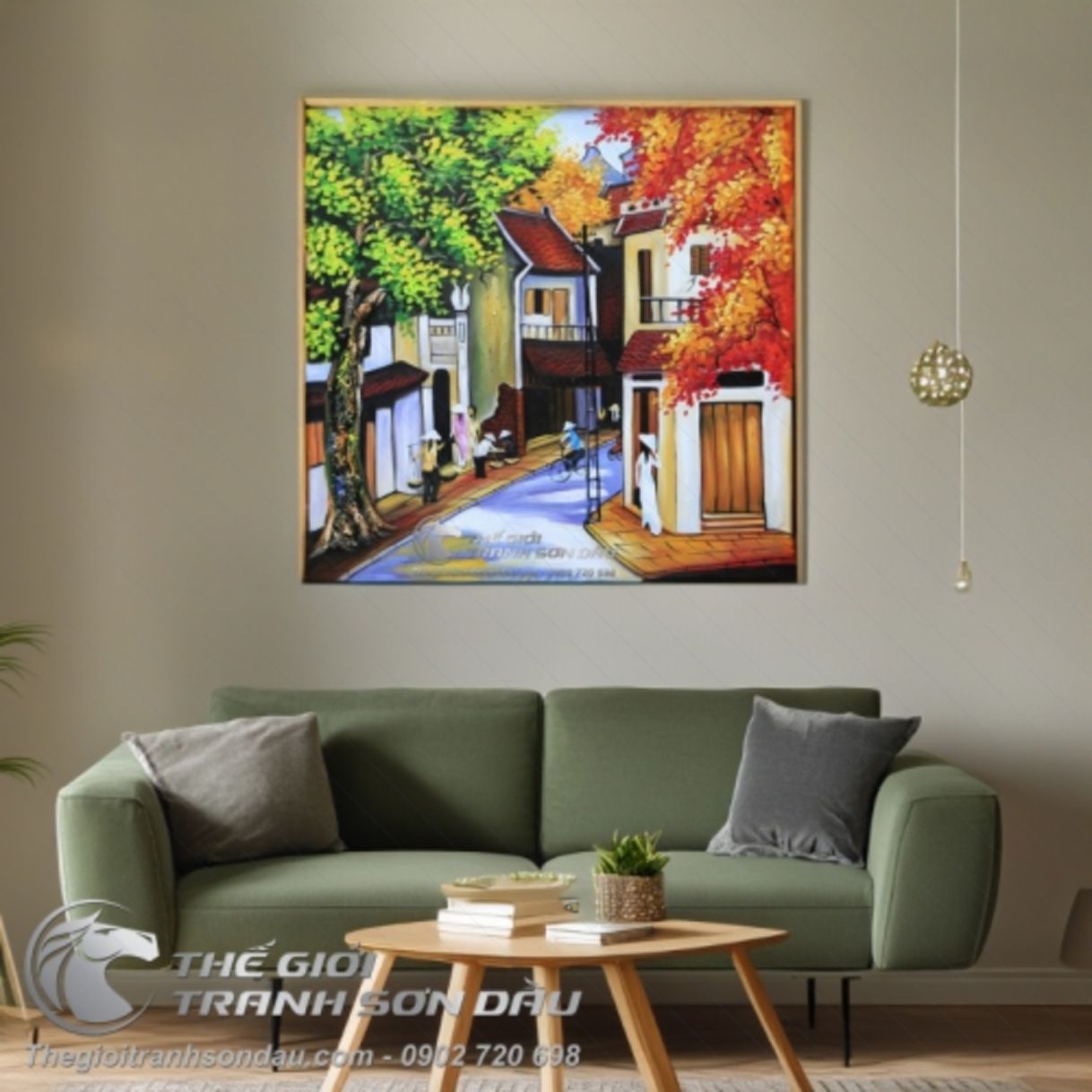 Tranh Sơn Dầu Phong Cảnh Phố Cổ Hội An Đa Sắc 60x60 