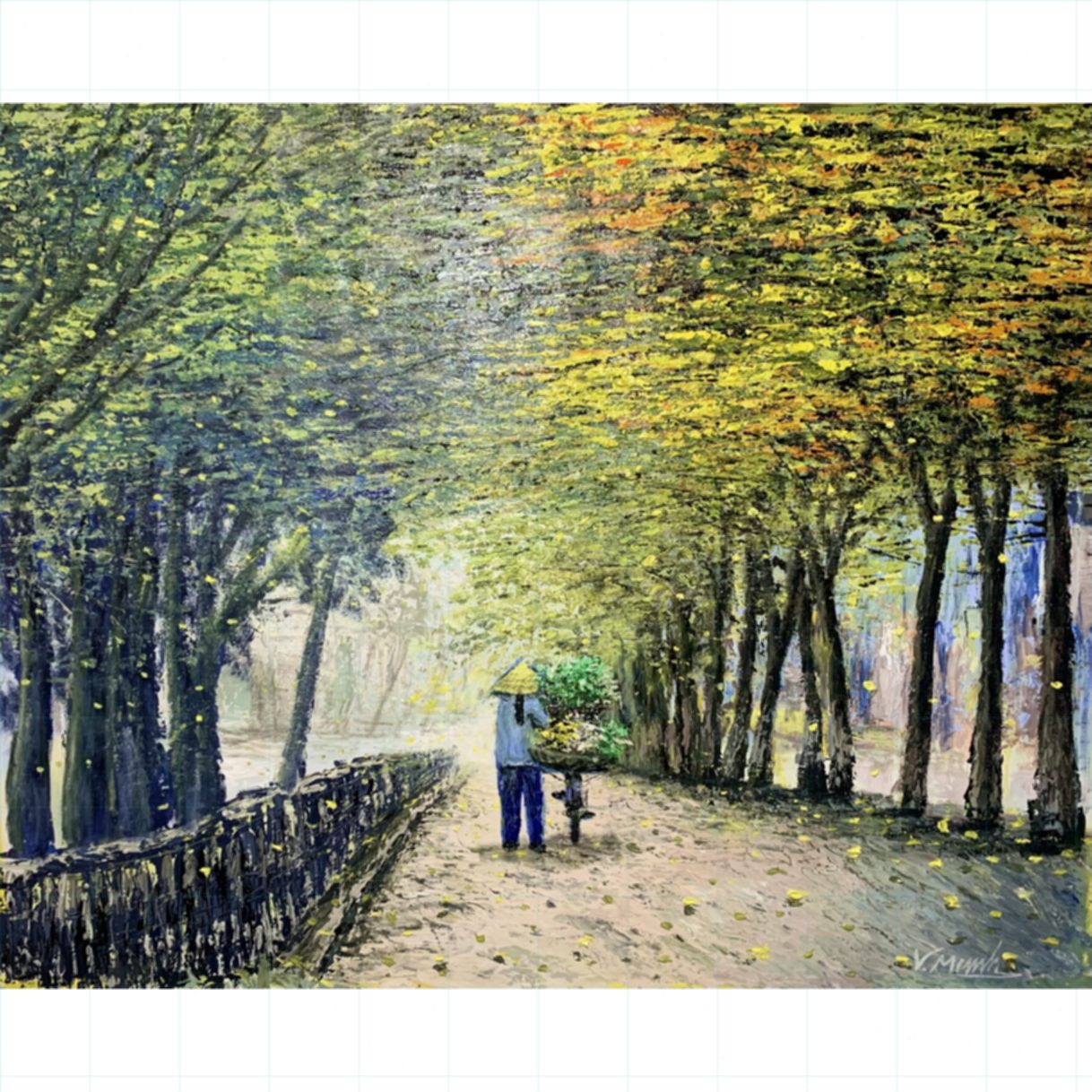 Tranh Sơn Dầu Sắc Thu 2 95x75cm Sáng Tác 2021 Độc Quyền Họa Sĩ 