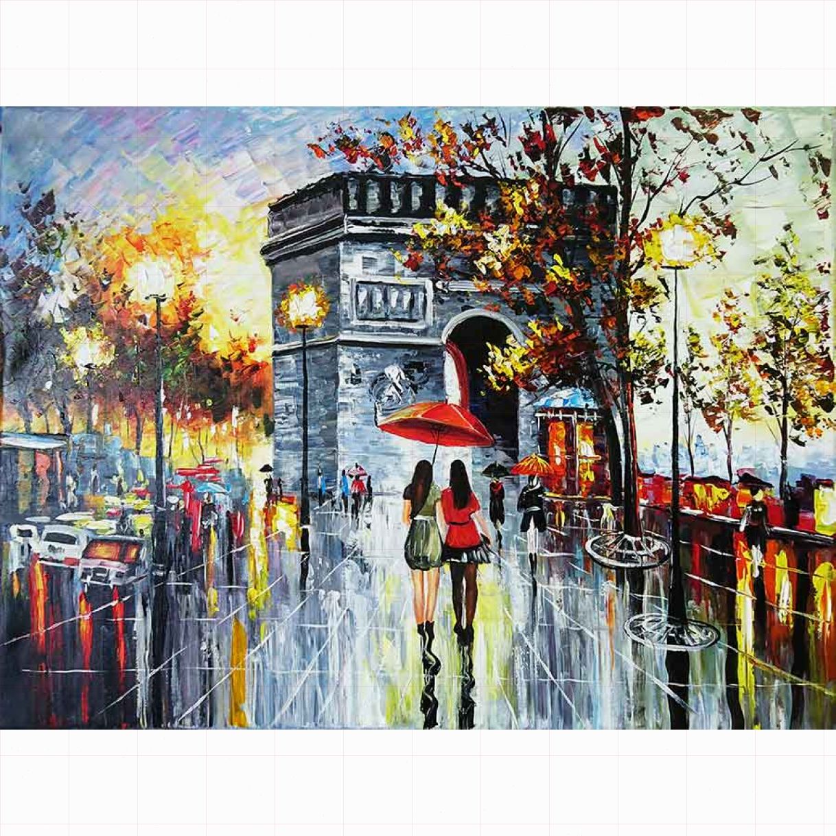 Tranh phong cảnh sơn dầu TSD196 canvas tay họa sĩ 