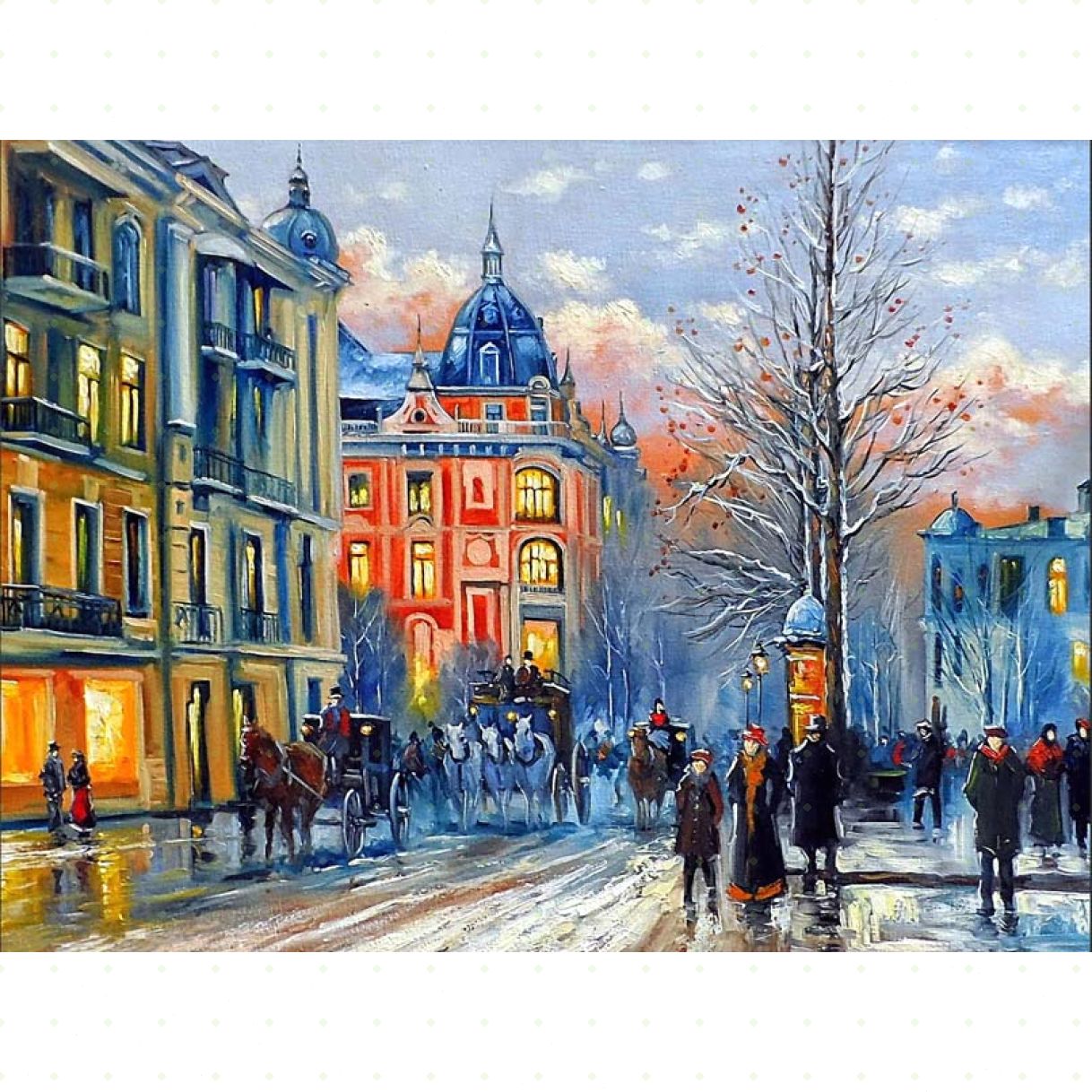 Tranh Sơn Dầu Hiện Đại Vẽ Tay 100% Kích Thước 80x60cm Bố Canvas 