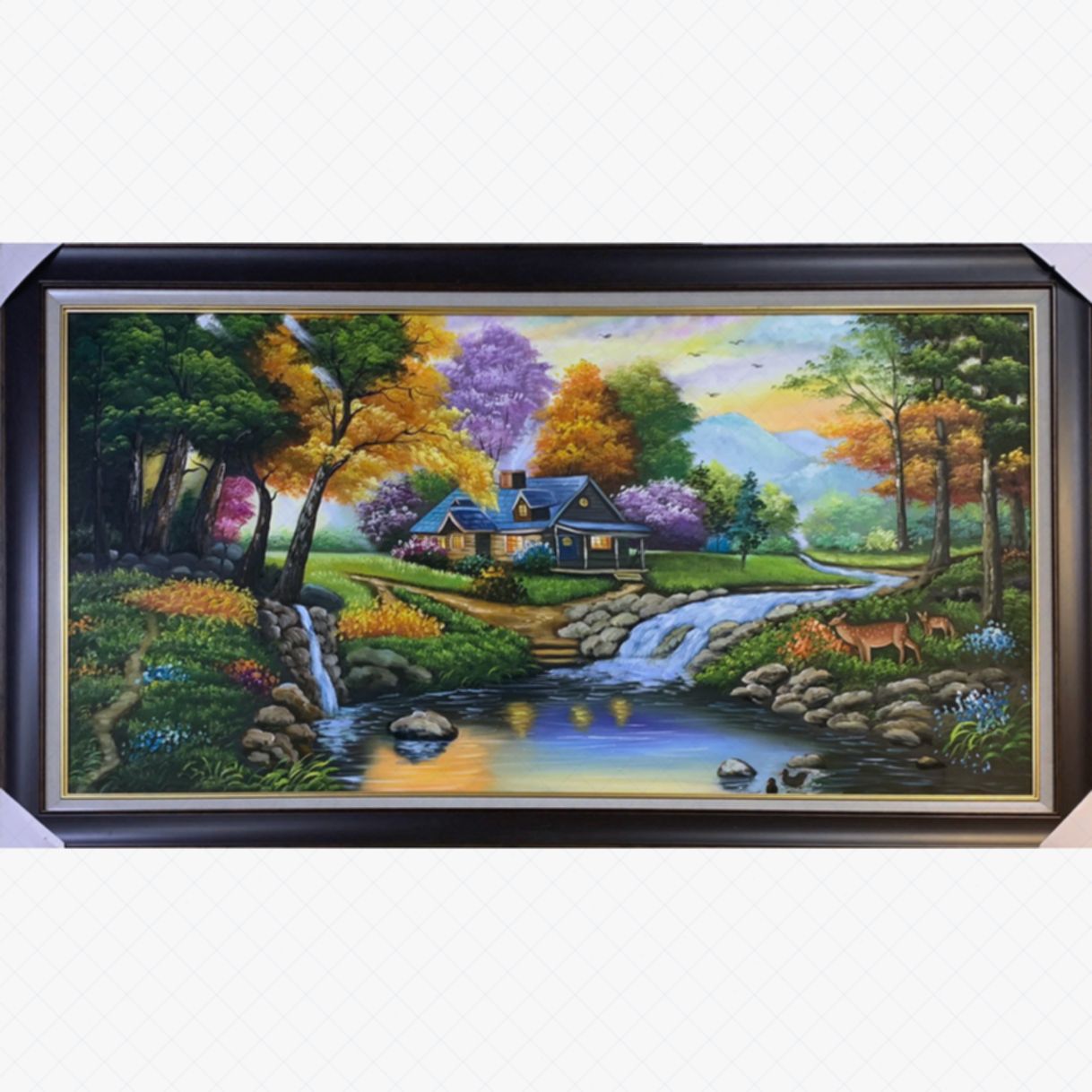 Tranh Phong Cảnh Miền Quê Châu Âu Sơn Dầu Vải Canvas Khung Gỗ 