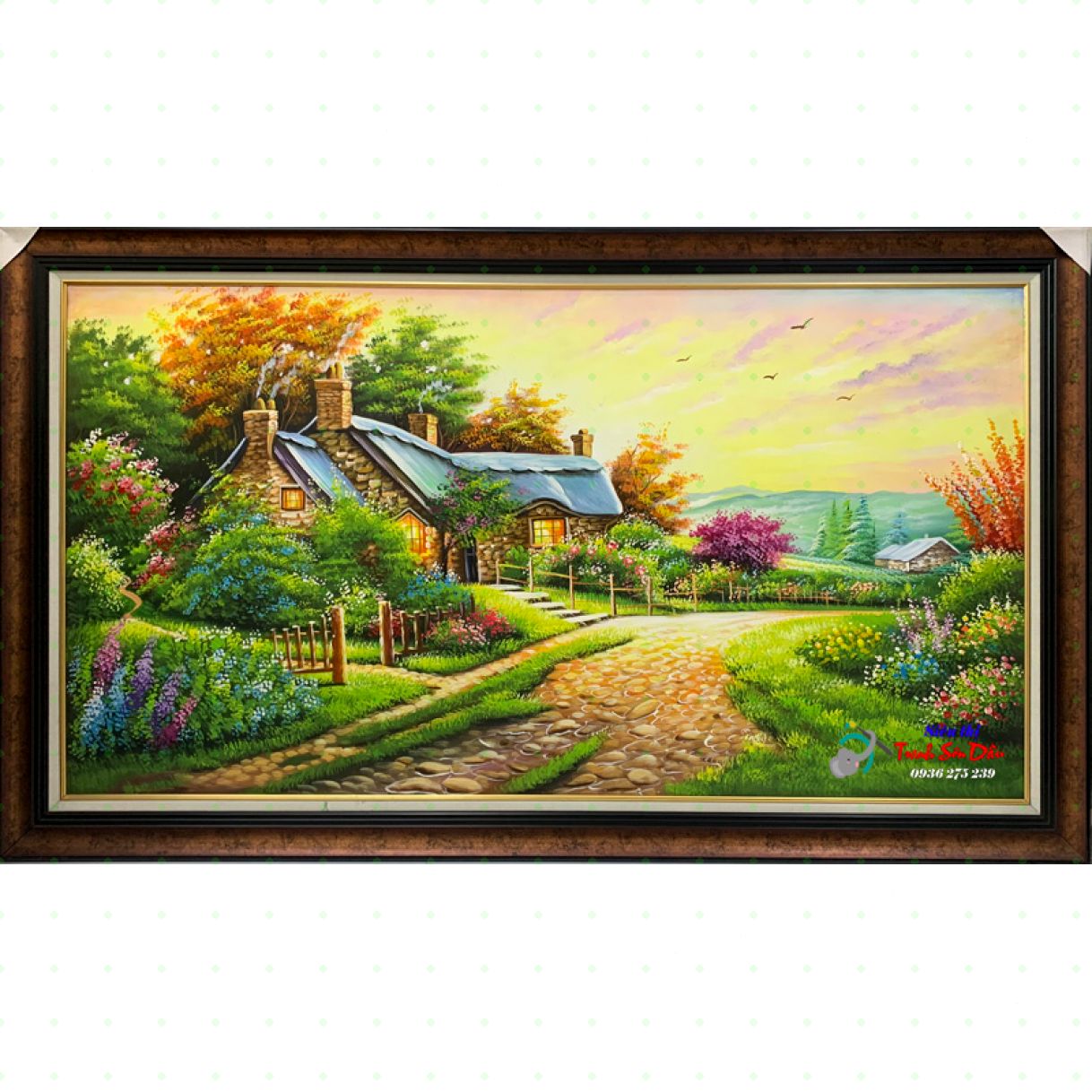 Tranh Phong Cảnh Làng Quê Châu Âu Sơn Dầu Canvas 