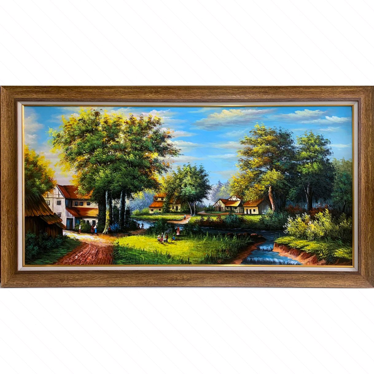 Tranh Phong Cảnh Đồng Quê Châu Âu Sơn Dầu Khổ Lớn Đẹp 
