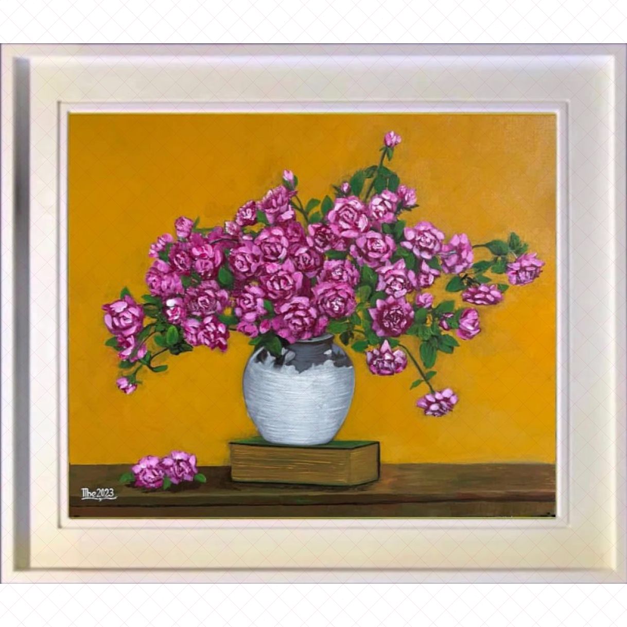 Tranh hoa hồng hương tình yêu acrylic 60x70cm tranh nghệ thuật đẹp 