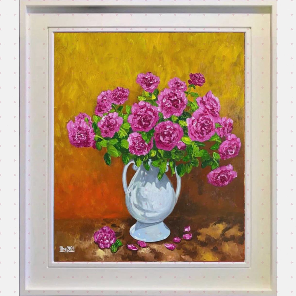 Tranh Acrylic Hoa Hồng Hương Tình Yêu Tinh Tế 