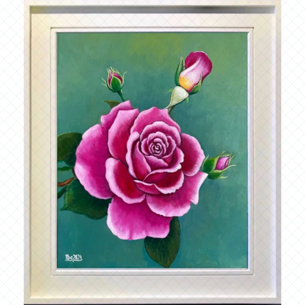 Tranh Hoa Hồng Rose Acrylic Độc Bản Kích Thước 60x70cm 