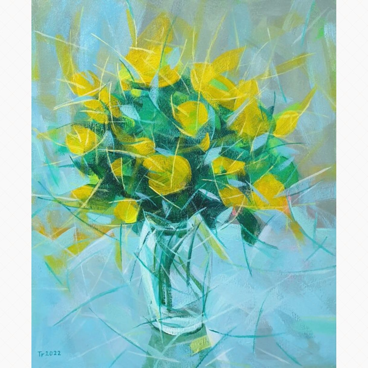 Tranh Hoa Hồng Acrylic Độc Bản Kích Thước 50x60cm 