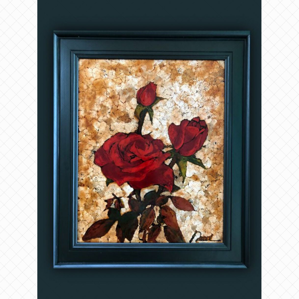 Tranh Hoa Hồng Những Đoá Hồng Sơn Mài Độc Bản 40x50cm 