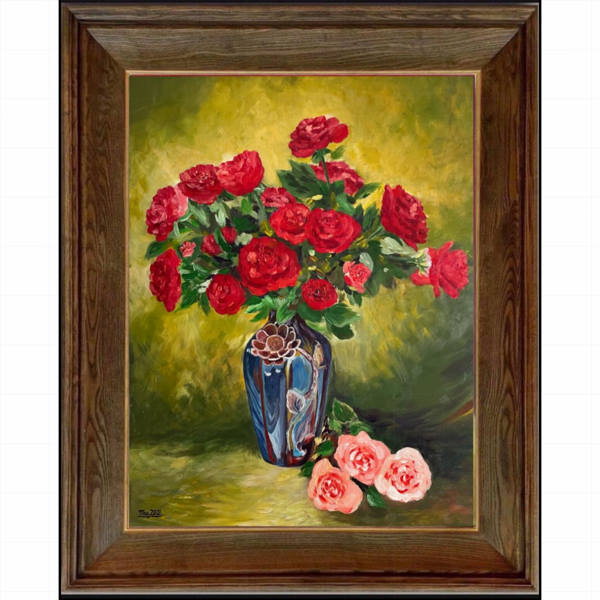 Tranh Acrylic Hoa Hồng Đỏ Độc Bản Sang Trọng 