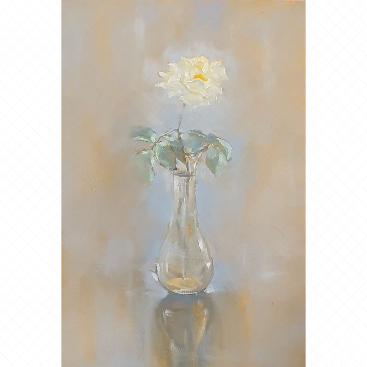 Tranh Sơn Dầu Hoa Tĩnh Vật 40x60cm Năm 2021 Tác Quyền Rõ Ràng 