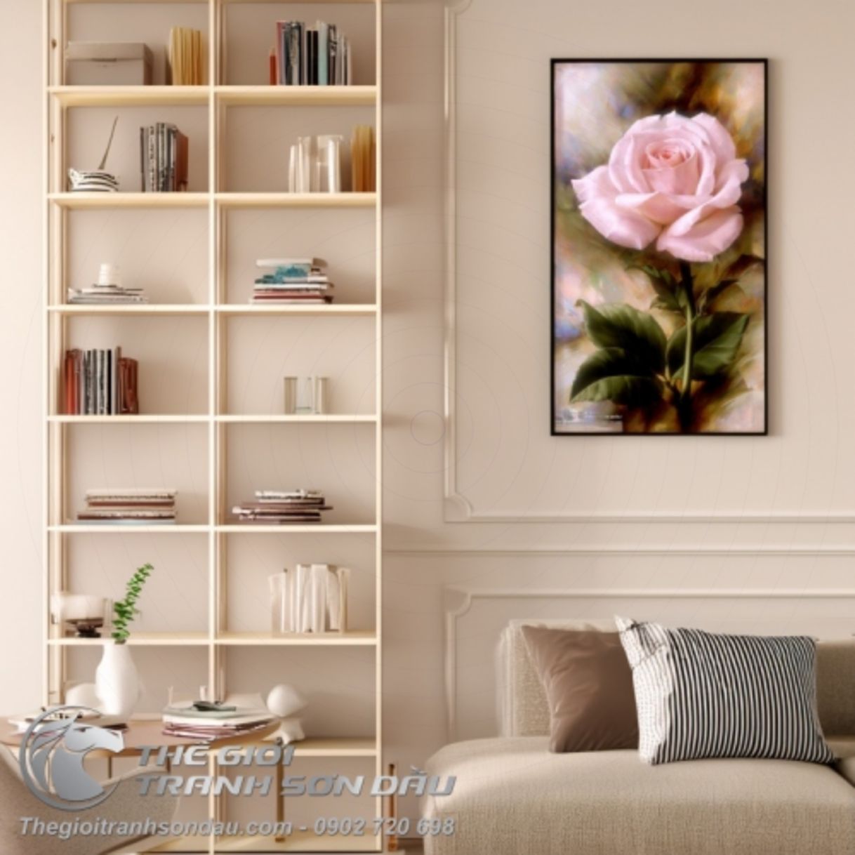 Tranh Hoa Hồng Trang Trí Đẹp Sơn Dầu Đa Kích Thước 