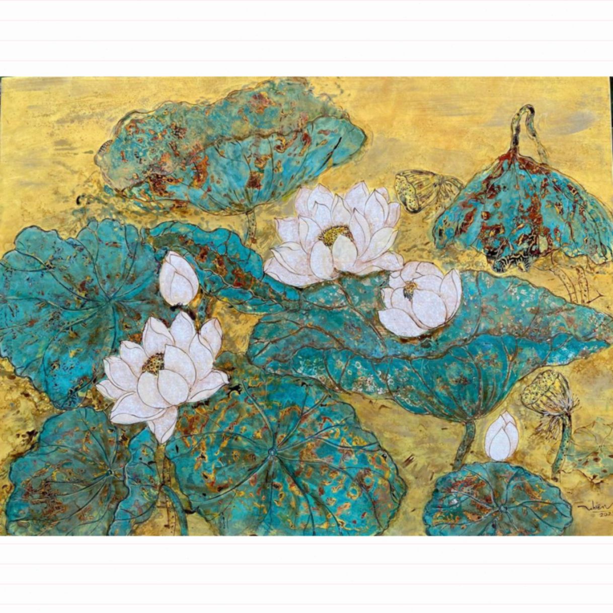 Tranh Quà Tặng Chiều Vàng Sơn Mài 60x80cm Bản Độc Quyền 