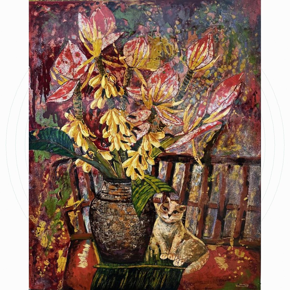 Tranh Sơn Mài Hương Rừng Độc Bản Kích Thước 80x100cm 