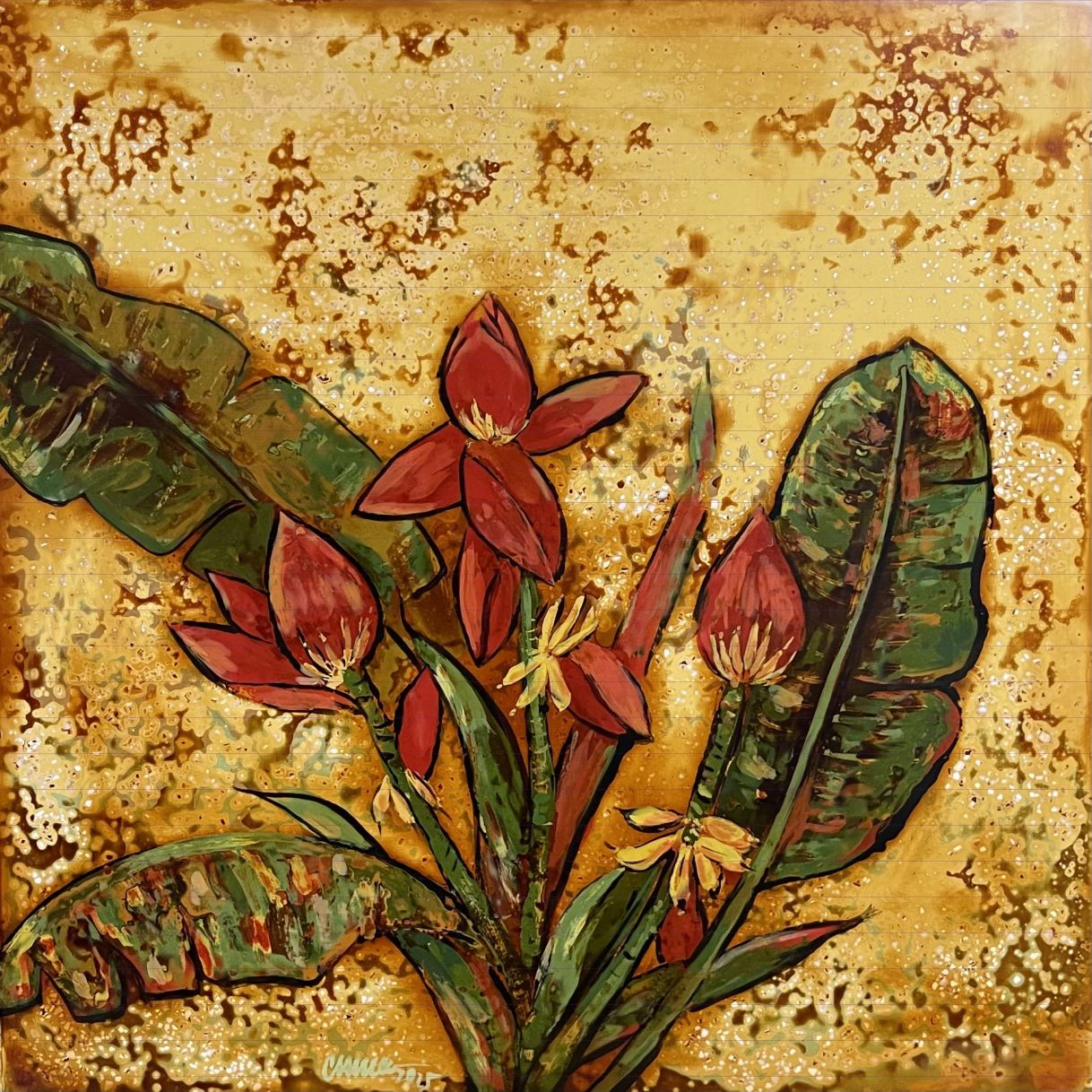 Tranh Quà Tặng Quê Nhà Sơn Mài 30x30cm Độc Bản 