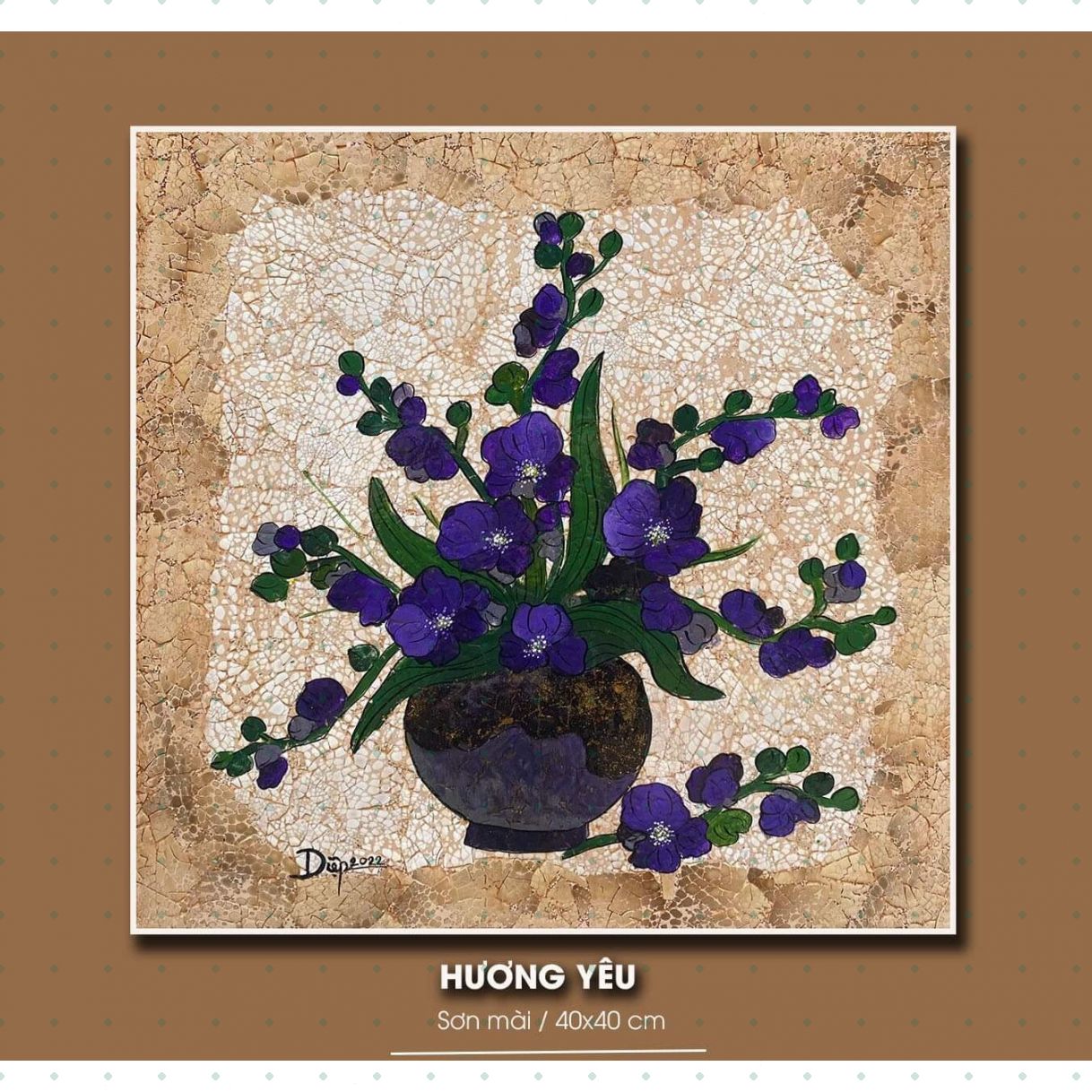 Tranh Sơn Mài Hương Yêu 40x40cm Độc Bản Chất Lượng Cao 