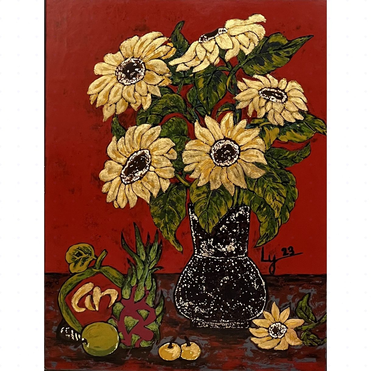 Tranh Sơn Mài Hoa Xuân 2 2023 60x80cm Độc Bản Họa Sĩ 