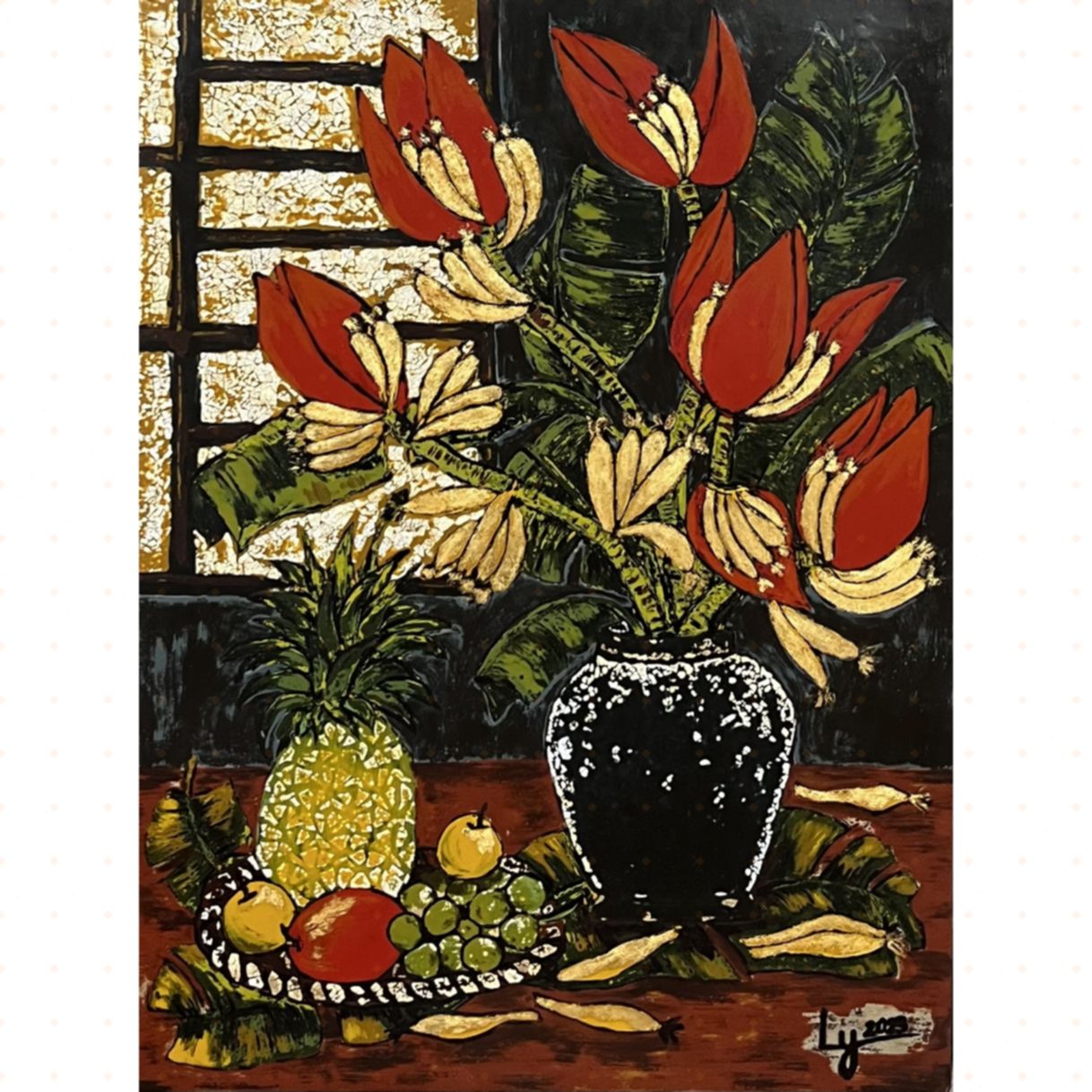 Tranh Sơn Mài Hoa Xuân 3 Độc Bản Chất Lượng Cao 60x80cm 