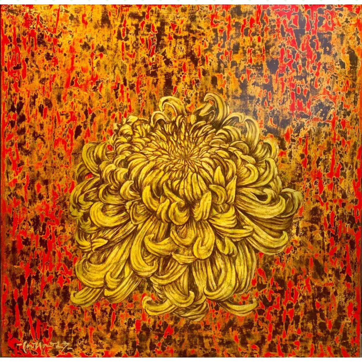 Tranh Sơn Mài Hừng Đông Độc Bản Chất Lượng Cao 60x60cm 