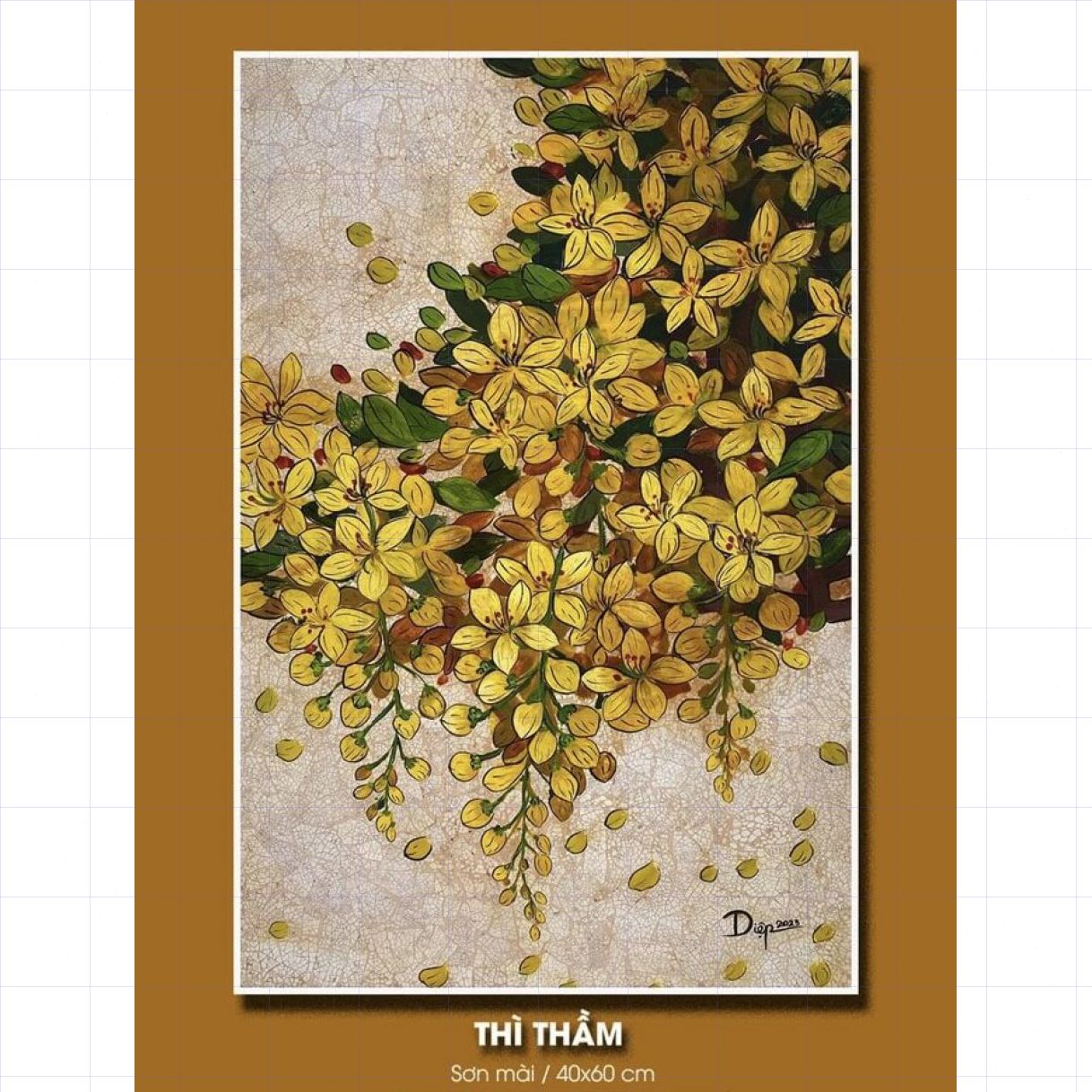 Tranh Sơn Mài Thì Thầm Acrylic 40x60cm Độc Bản Họa Sĩ 