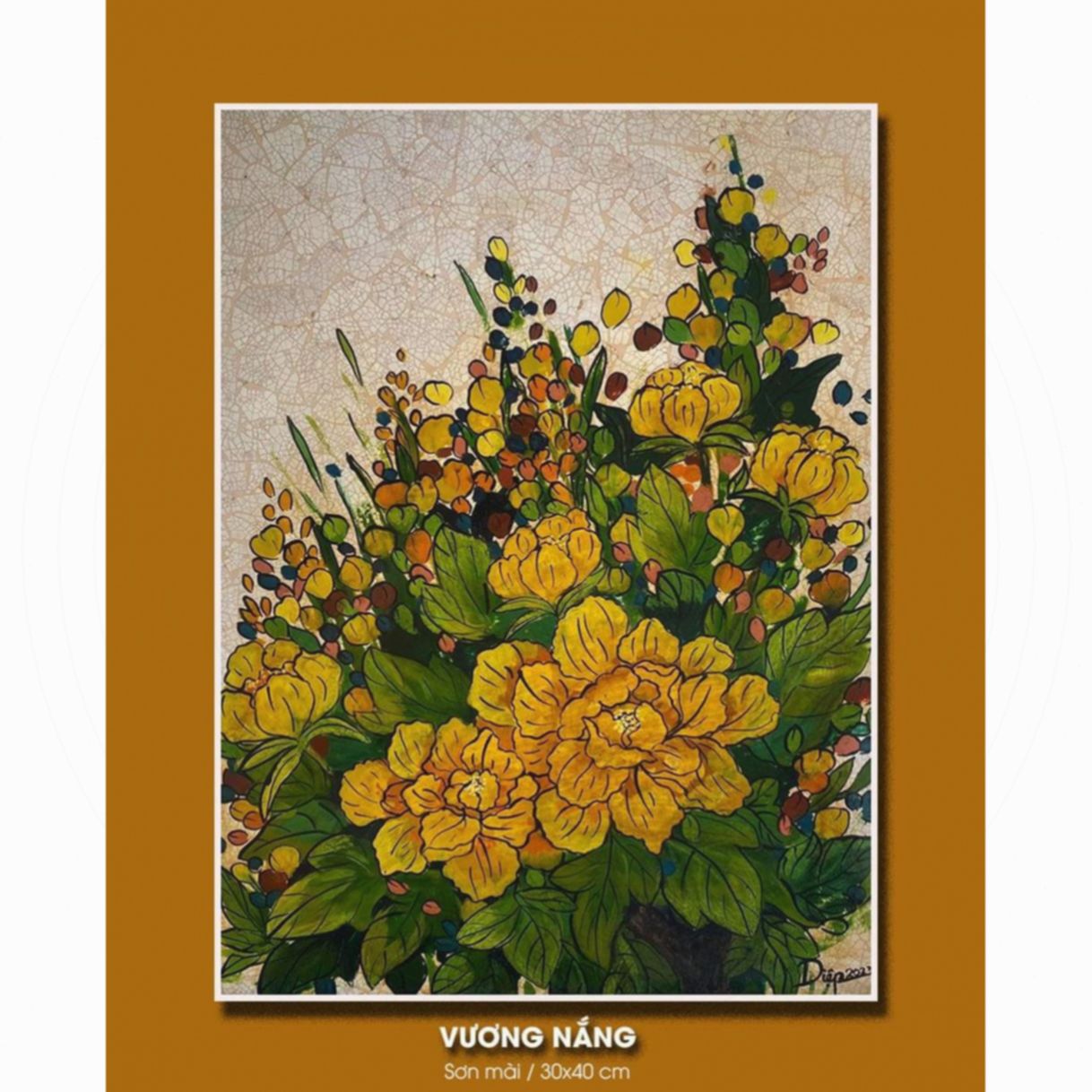 Tranh Sơn Mài Vương Nắng Truyền Thống Kích Thước 30x40cm Độc Quyền 