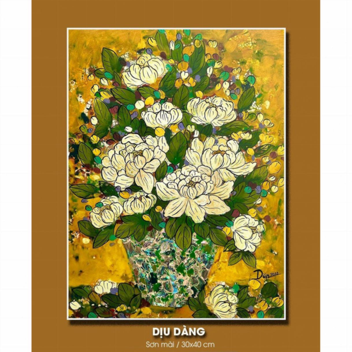 Tranh Sơn Mài Dịu Dàng 30x40cm Truyền Thống Độc Bản 