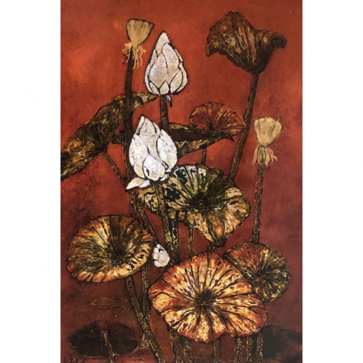 Tranh Sơn Mài Đợi Truyền Thống Độc Bản 60x90cm Sáng Tác Mới 