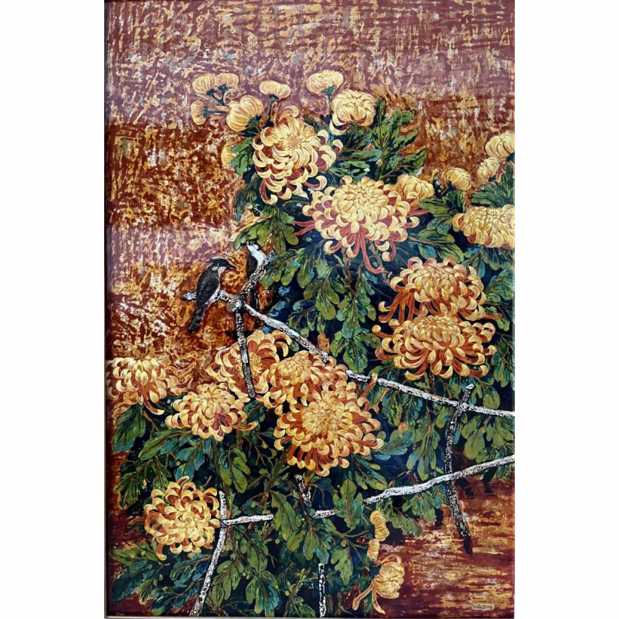 Tranh Sơn Mài Nghênh Xuân 11 Kích Thước 80x120cm Bản Quyền 