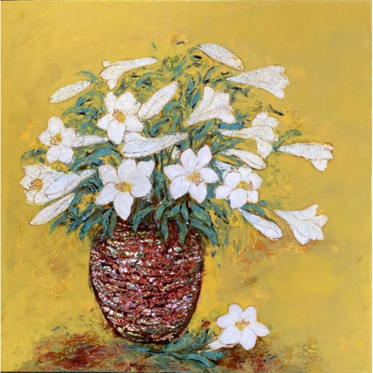 Tranh Sơn Mài Tinh Khôi 60x60cm Độc Bản Có Giấy Tác Quyền 