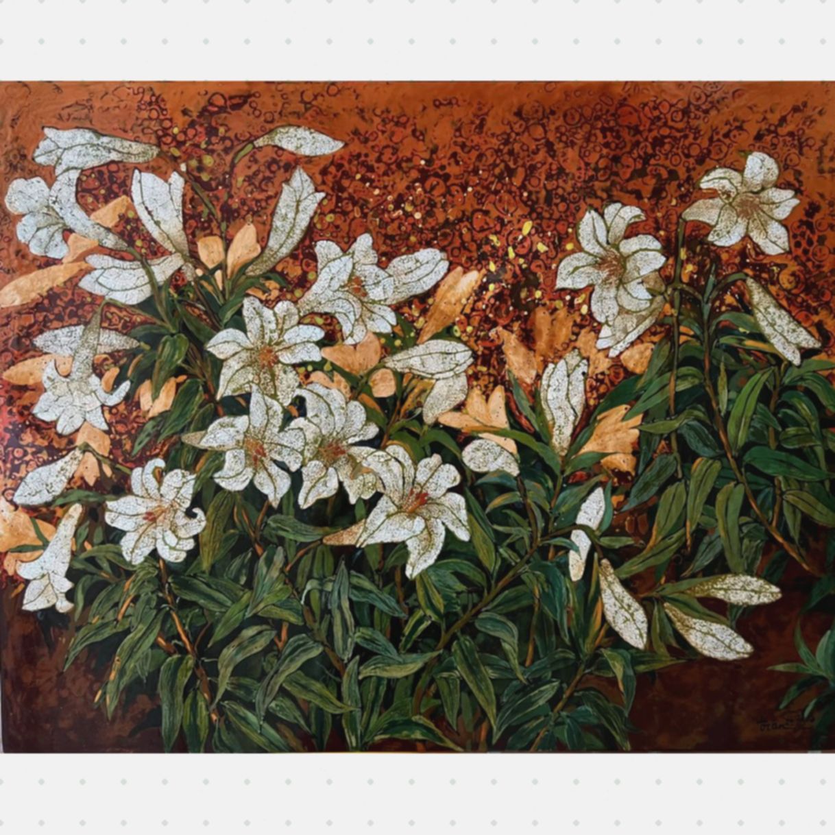 Tranh sơn mài mùa hoa tháng tư cao cấp 80x100cm 