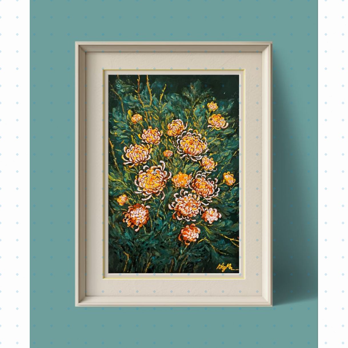 Tranh Sơn Mài Các Loài Hoa Vấn Vương 40x60cm Sáng Tác 2024 Độc Bản 
