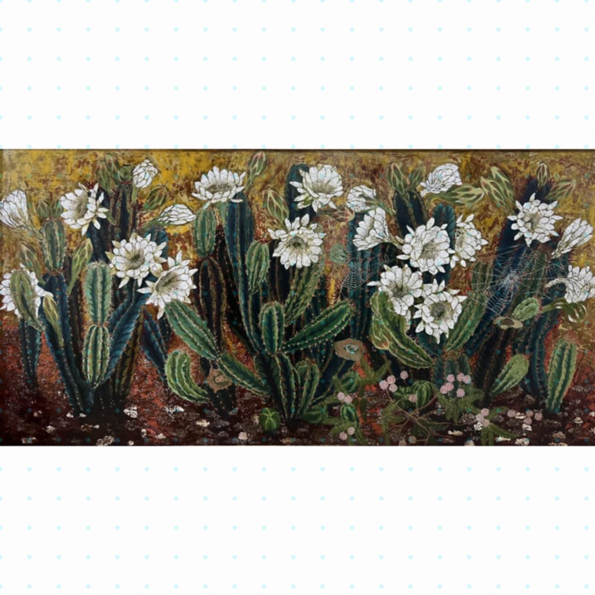 Tranh Sơn Mài Hoa Nở Đất Cằn Khô 80x160cm Độc Bản 2025 