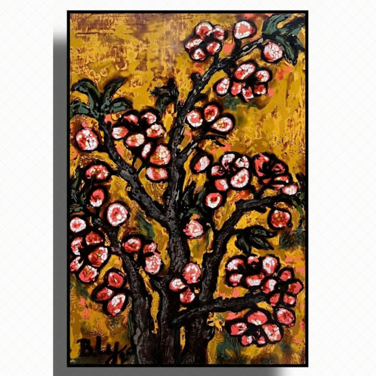 Tranh Sơn Mài Quà Tặng Đón Xuân 25x30cm Độc Đáo 