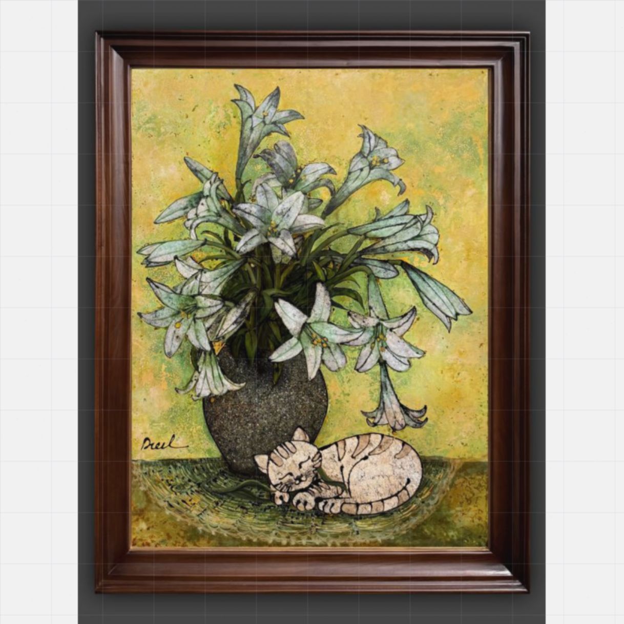Tranh sơn mài các loài hoa giấc mộng tháng tư 60x80cm tranh sáng tác 2025 