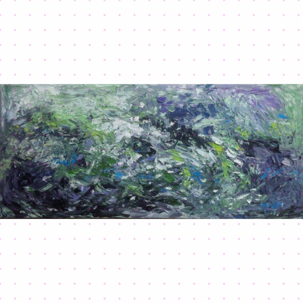 Tranh Sơn Dầu Sóng Và Đá Yêu Nhau 40x90cm Tác Phẩm Độc Bản 