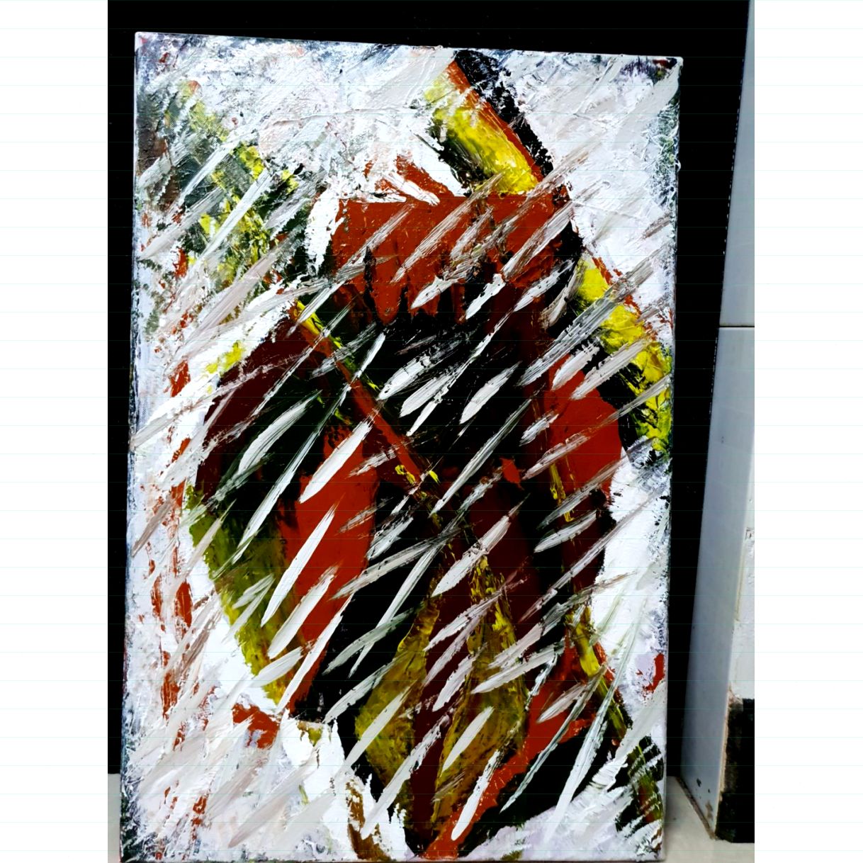 Tranh Trừu Tượng Mưa Thu Acrylic Kích Thước 40x60cm Đẹp 