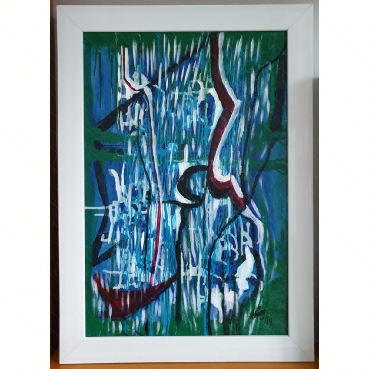 Tranh Trừu Tượng Mưa Phố Acrylic 40x60cm Sáng Tạo Độc Đáo 