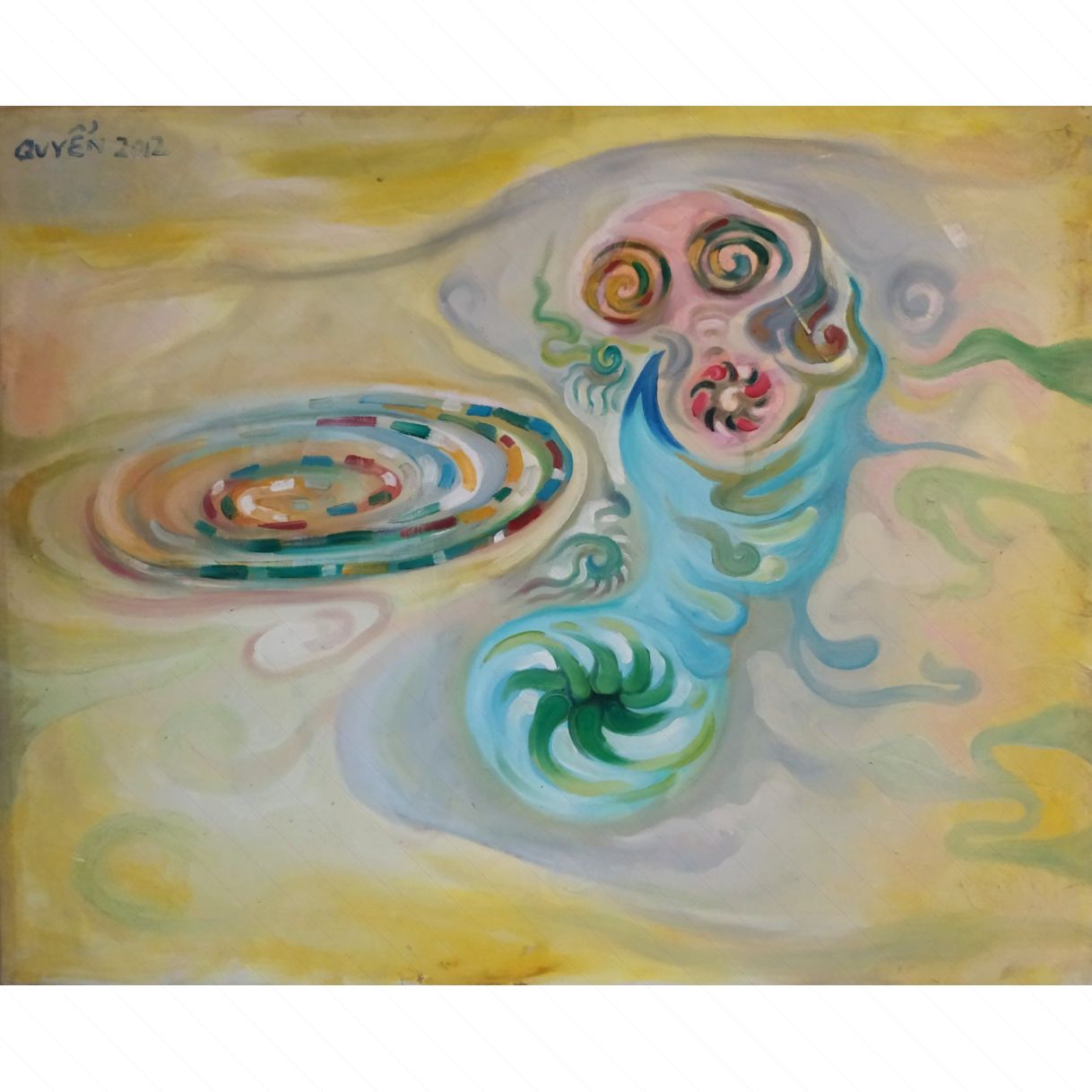 Tranh Trừu Tượng Sơn Dầu Toan 80x100cm Sáng Tác 2012 