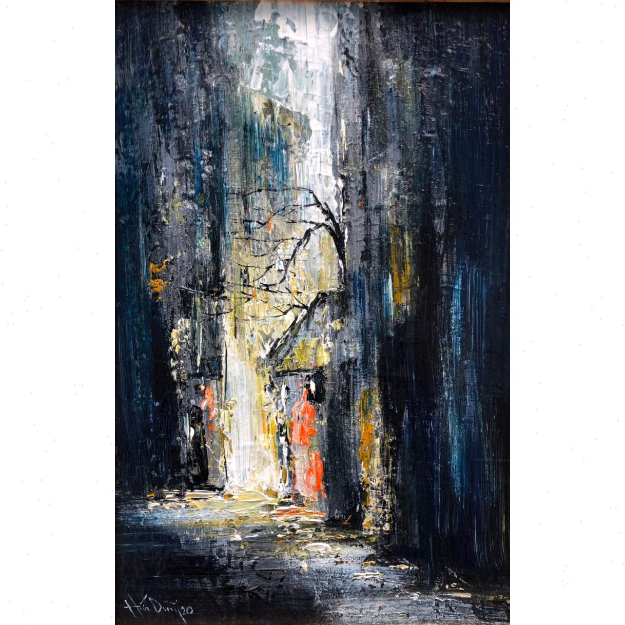 Tranh Cảm Xúc Phố Hứa Dũng Acrylic Trên Toan 40x60cm Sống Động 