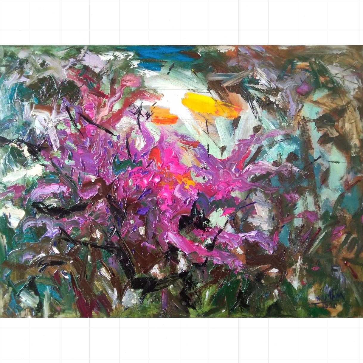 Tranh Trừu Tượng Nắng Có Còn Xuân sơn dầu 60x80cm sáng tác 2020 