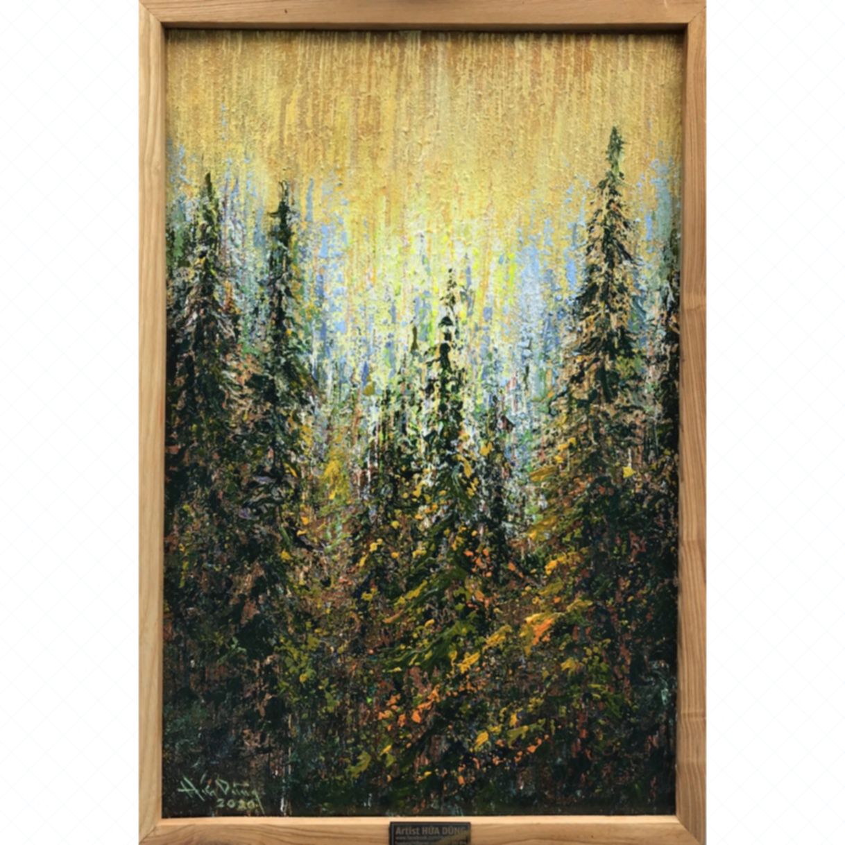 Tranh acrylic Hạ vàng tranh nghệ thuật vẽ tay 40x60cm độc bản 