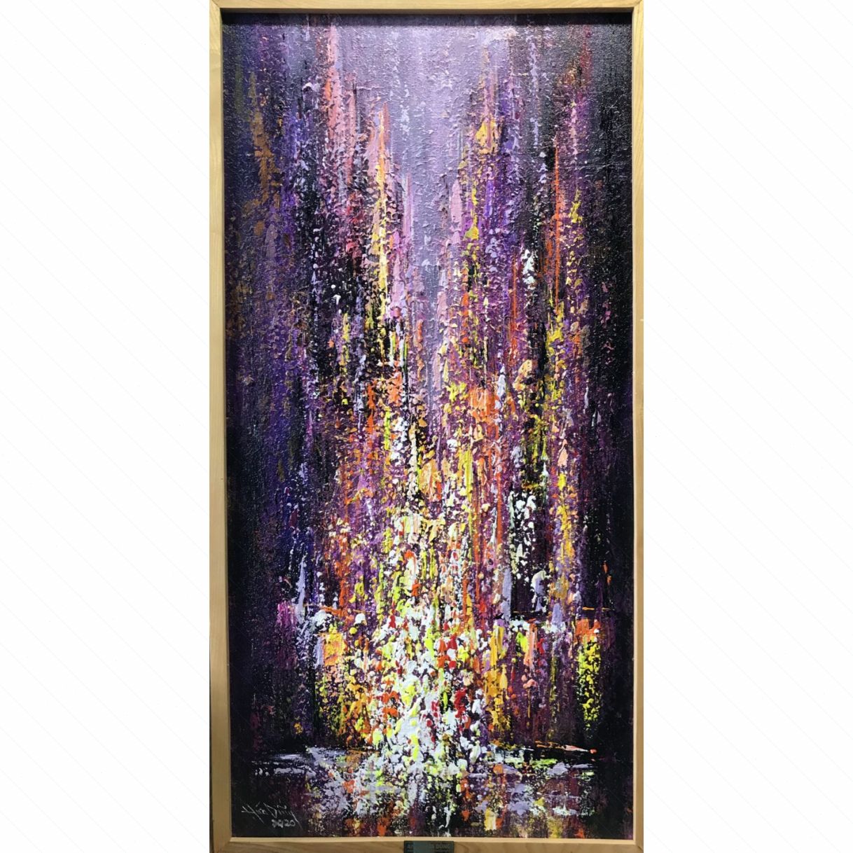 Tranh Phố Đêm Acrylic Vải Canvas 50x100cm Độc Quyền 