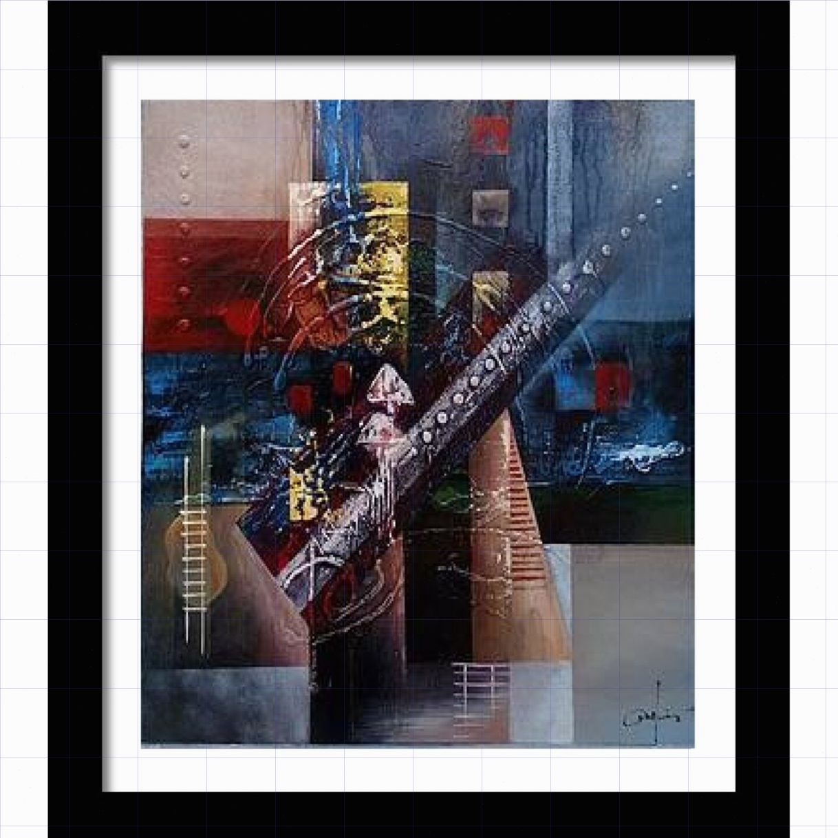 Tranh Trừu Tượng Memory Acrylic 60x60 Khung Thanh Lịch Hiện Đại 