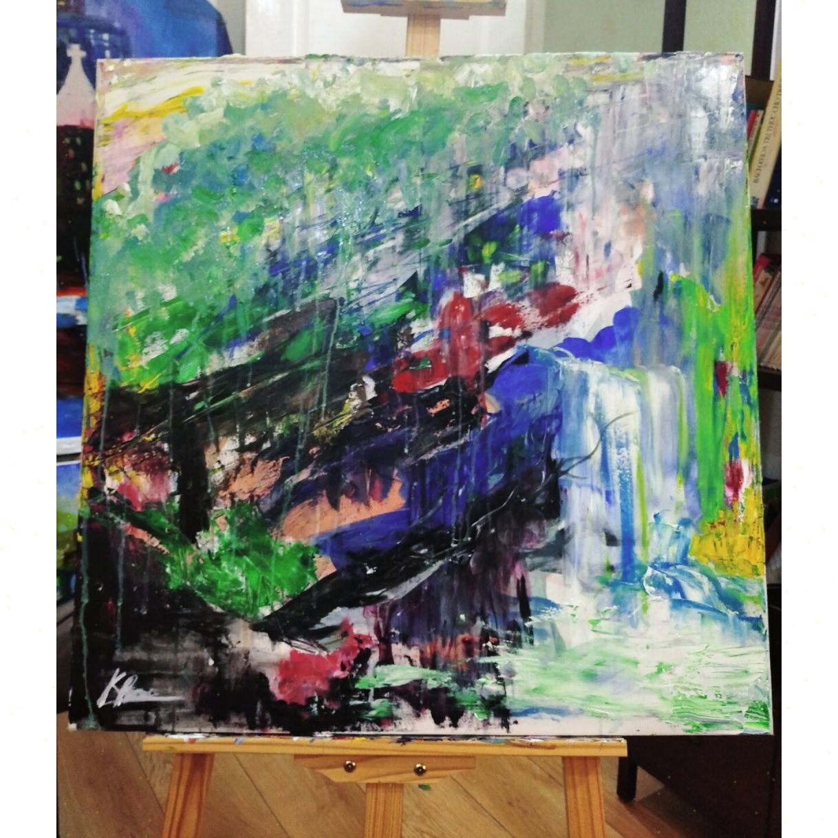Tranh Trừu Tượng The Rain Forest Acrylic 70x70cm 